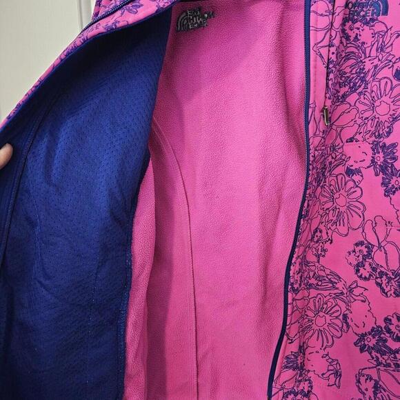 The North Face Full Zip Jacket Women S P Apex Bionic Floral Pink Soft Shell - Picture 7 of 10